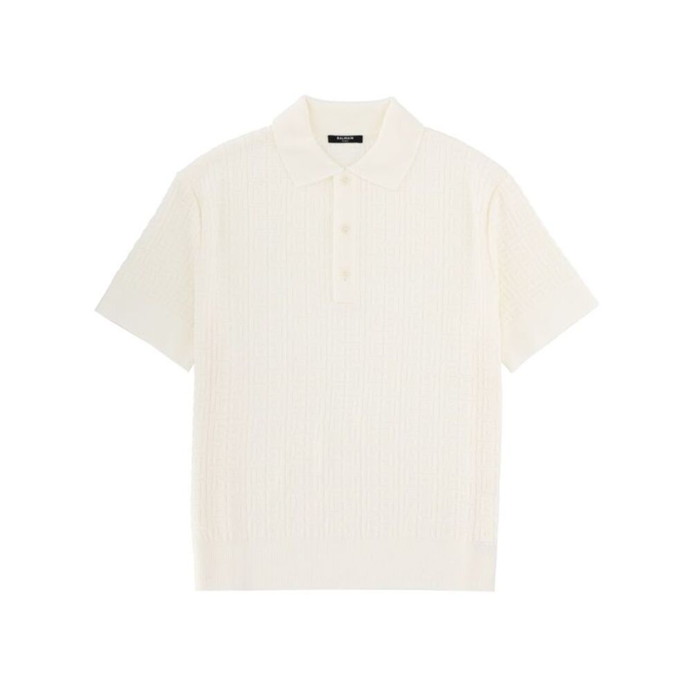 Balmain Men Merino Wool Polo Shirt